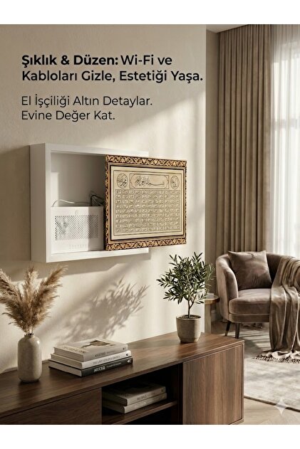 Dekoratif Modem Saklama Kutusu Sürgülü Modem Kutusu Tablo Sigorta Panosu Gizleyici Kablo Düzenleyici