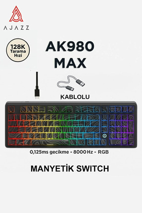 Ajazz AK980 Max HE Manyetik Switch Klavye- 128K Tarama Hızı-0.125