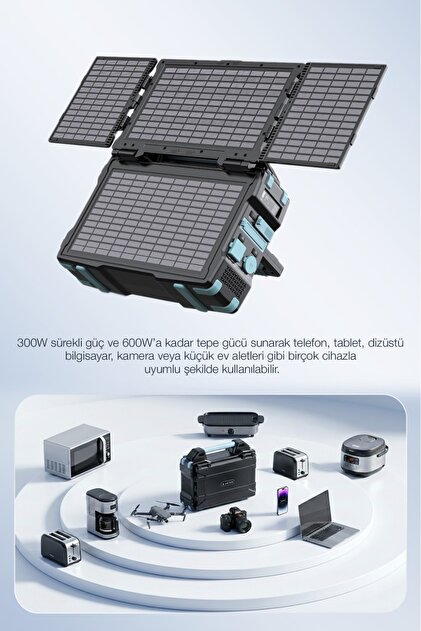 Kensa 76800mAh 300W Taşınabilir Güç İstasyonu Güneş Panelli Hızlı