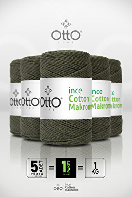 Otto Thin Cotton Macrame - Çağla Yeşil - Pack of 5 - 2Mm/200Gr