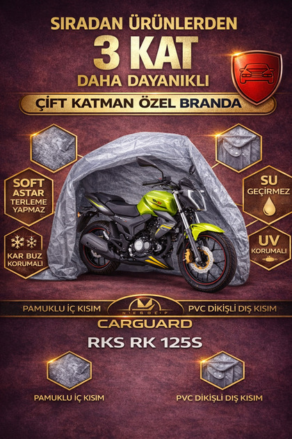Rks Rk 125S and Srk 125R Compatible Ribbed Motorcycle Tarpaulin Motor Cover - Miflon