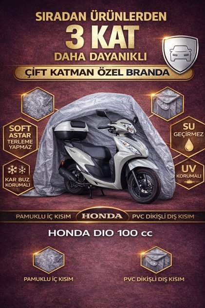 Honda Dio 100 Cc Corded Fabric Motorcycle Canvas Engine Cover - Rear Bag Compatible