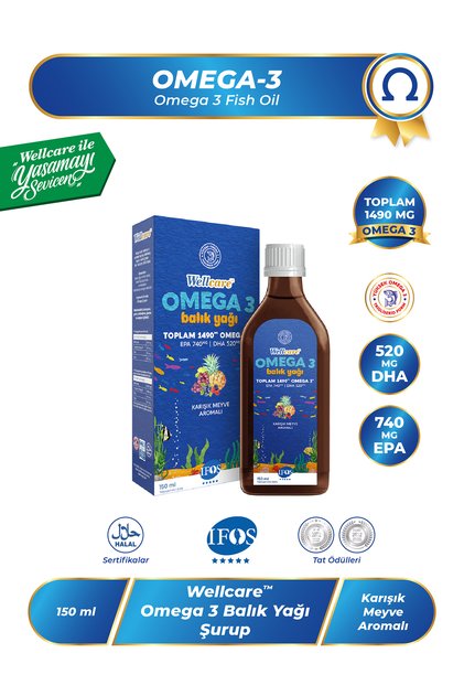 Omega 3 Karışık Meyve Aromalı Balık Yağı - 150 ML