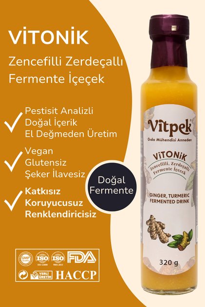 Vitonik Zencefilli Zerdeçallı Tonik Fermente İçecek 250 ml