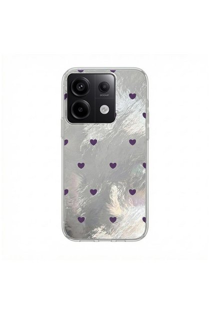 Xiaomi Redmi Note 14S Compatible Case Heart Pattern Silicone Case Lilac