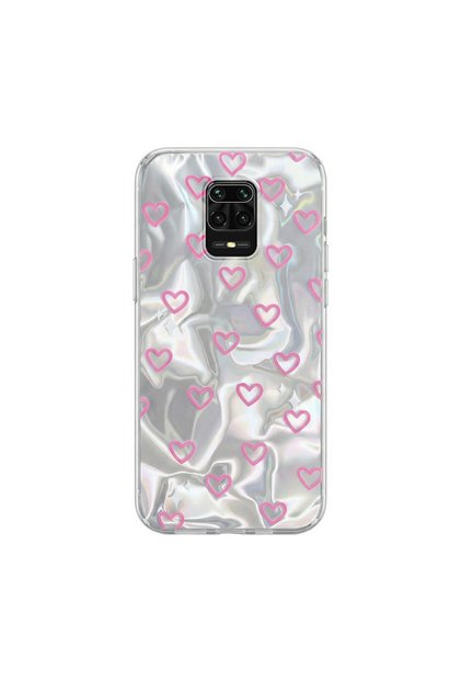 Xiaomi Redmi Note 9 Pro Compatible Case Heart Patterned Silicone Case Pink