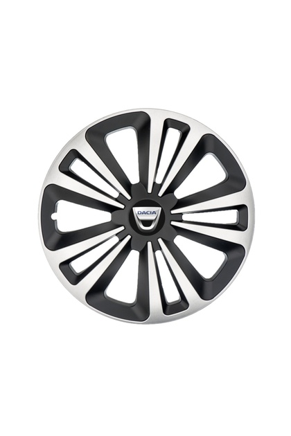 Set de 4 capace de jantă Terra Gri-Negru R15, pentru gama Dacia
