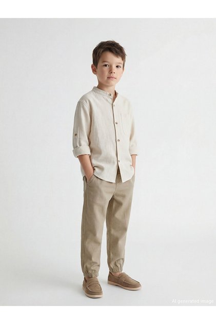 Lcw Kids Khaki Elastic Waist Boys' Trousers