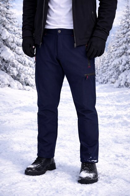 İçi Polarlı Kışlık İthal Softshell Rüzgar Geçirmez Su İtici Kumaş Erkek Pantolon