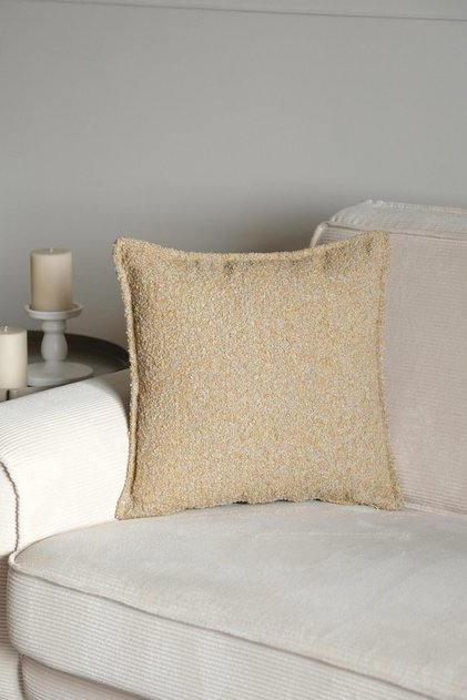 Teddy Mustard Throw Pillow Cover (45X45)