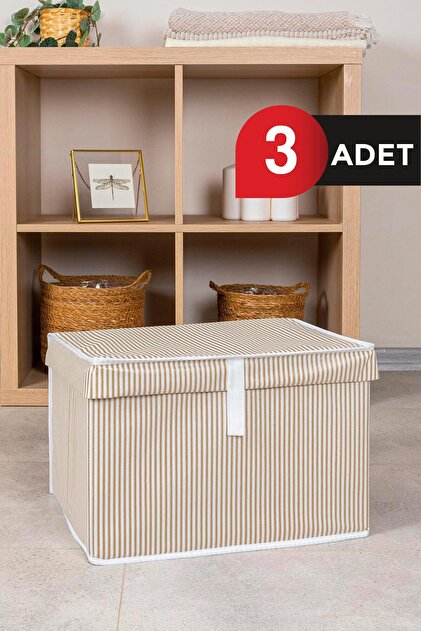 ALAS Kahverengi 3 Adet Kapaklı Çok Amaçlı Hurç, Kutu Mega Plus