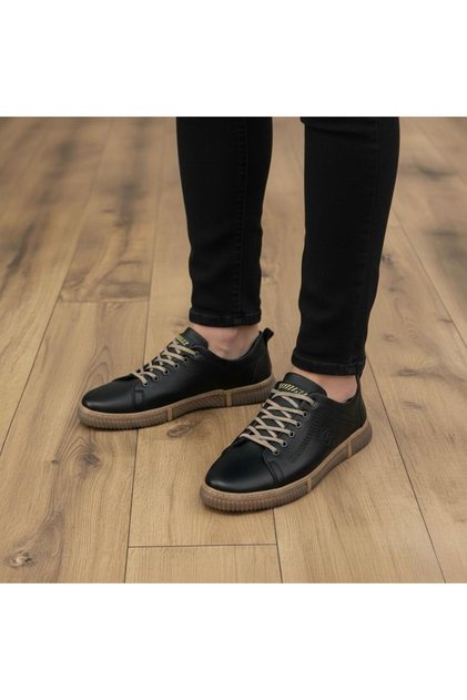 Tunca 100% Genuine Leather Comfortable Orthopedic Men's Daily Lace-Up Sports Shoes New Season Sneaker 40-44