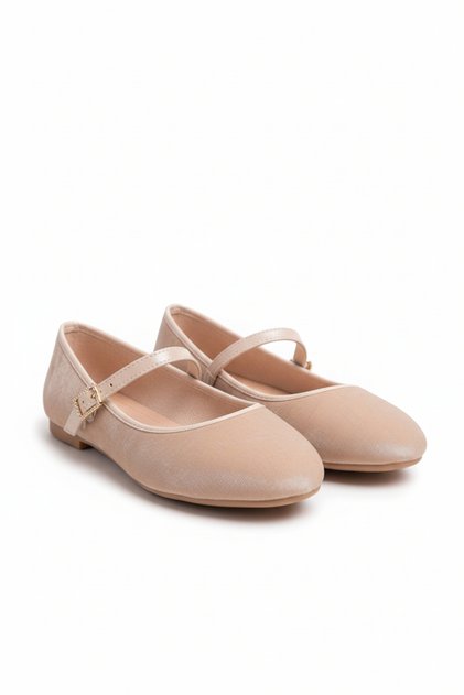 Women's Daily Beige Ballerina Round Toe Ballerina Flats Springs Izmir 35