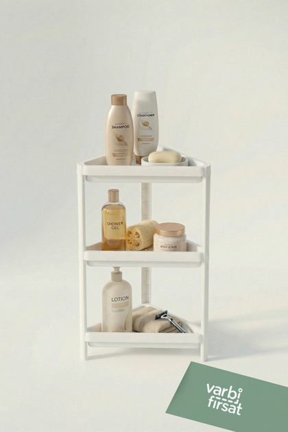 Vesken Triangle Shelf Unit 3 Tiers Corner Bathroom Shelf Organizer Shampoo Holder