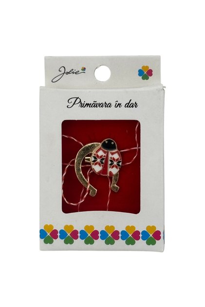 Martisor Brosa Mica in Cutie, Dimensiune Brosa 2.5-3 cm, Material Metal, Model Potcoava,Flippy