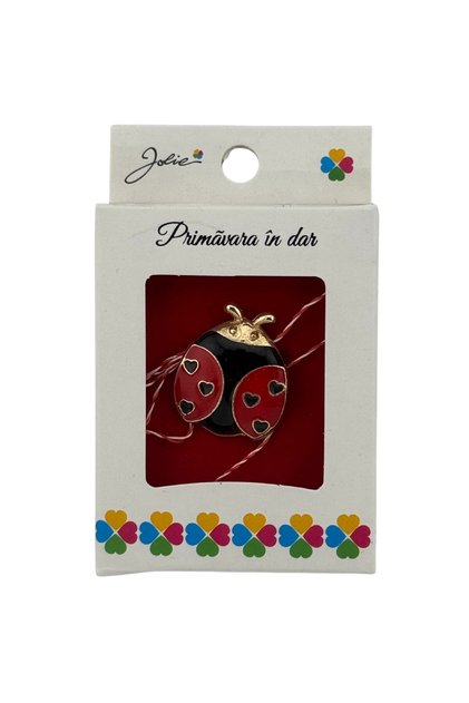 Martisor Brosa Mica in Cutie, Dimensiune Brosa 2.5-3 cm, Material Metal, Model Buburuza
