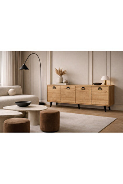 VM VERTEX MOBİLYA Mirza Modern Konsol 180 Cm Safir Meşe-antrasit VM VERTEX MOBİLYA Mirza Modern Konsol 180 Cm Safir Meşe-antrasit