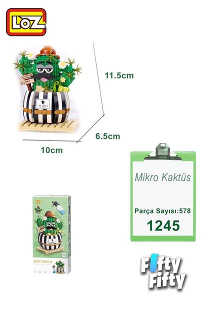 Vagonlife Loz Mikro Bitki Kaktüs -LZ1245 (578 Parça) Oyuncak Yapım