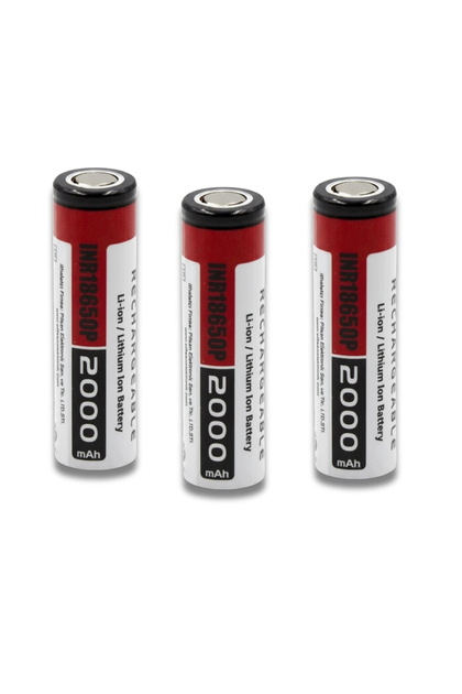 3 Adet 18650 Lityum İyon Pil 3.7V 2000mAh 15C Deşarj |