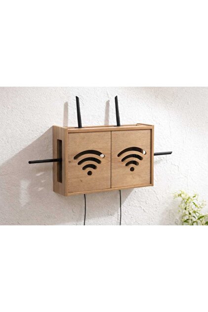 Wooden Color Wifi Storage Box Modem Computer Cable Socket Electrical Utility Large Size