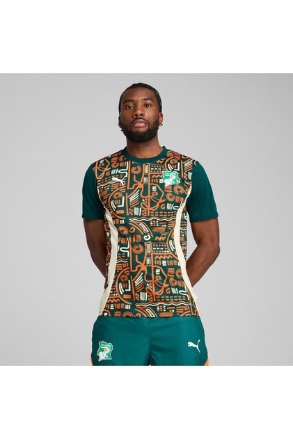 Mens Côte d'Ivoire 2025 Pre-match Jersey Top - Green