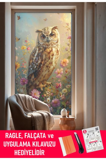 Transparent, Pattern Printed, Adhesive Foil. Shower Cabin, Balcony, Kitchen, Bathroom, Office Glass. Pattern No:13007