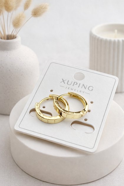 Kadın kararmaz gold çelik küpe (1.5 cm)