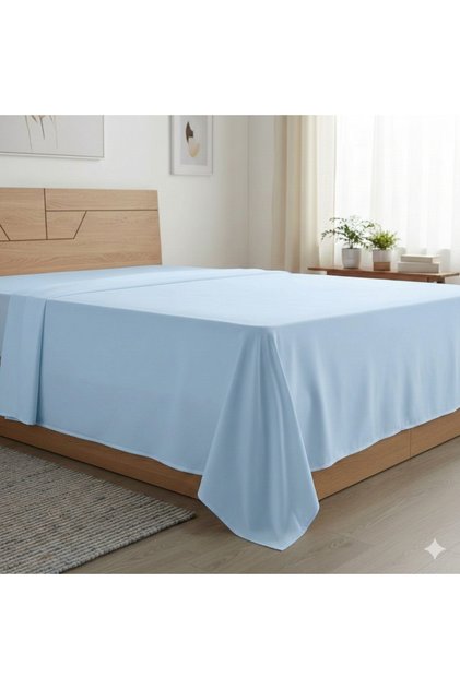 King Size Flat Sheet Cotton Fabric Non-Elastic Sheet 240X260