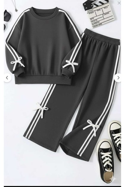Girls' Bow-Detailed Tracksuit Set, Ages 3-14
