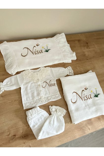 Baby Girl Hospital Discharge Set Muslin