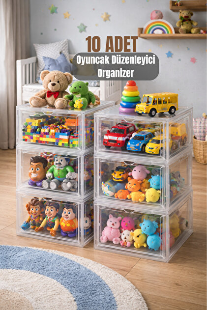 Metsar Home 10'Lu Oyuncak Düzenleyici Dolap-Organizer, Çocuk Odası