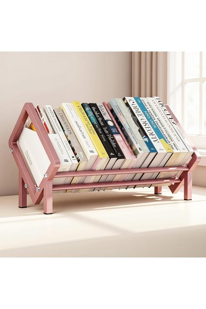 Desktop Bookshelf Organizer, Tabletop Book Shelf Storage Rack for CDs & Magazines