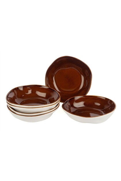 White Caramel 6-Piece Deep Plate 18cm