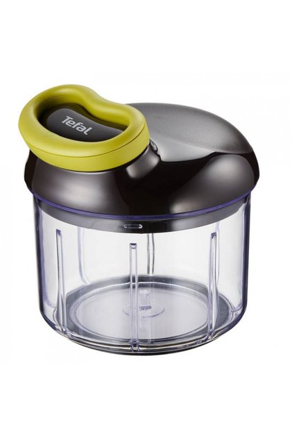 Tocător manual cu fir K1320404, 0,9 l, retragere automată a cablului, 2 lame din oțel, blocare capac negru/verde