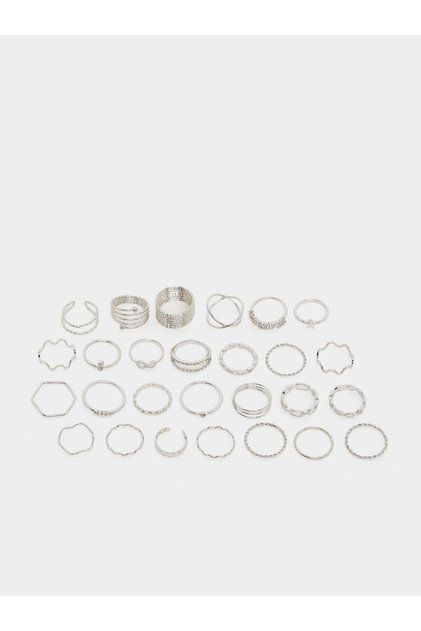 Pack of 27 - Assorted Silver Rings