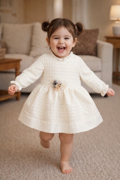 Speckled Embossed Baby Girl Dress 15439