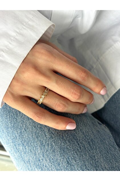 Cross Baguette Zircon Stone Adjustable