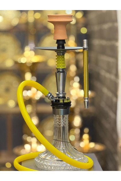 Sari Alüminyum Nargile – 45 cm | Tam Set