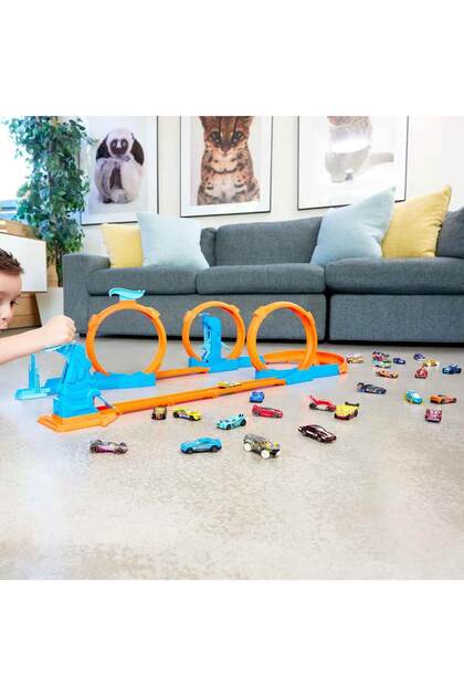 HOT WHEELS 3in1 Track Creator Üçlü Çemberde Pist Seti JDW39
