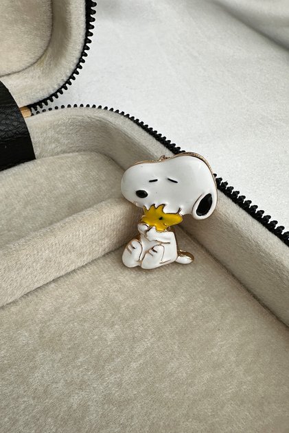 Modex Sarı Kuş Figürlü Sevimli Snoopy Köpek Broş (4cm) - Fiyatı