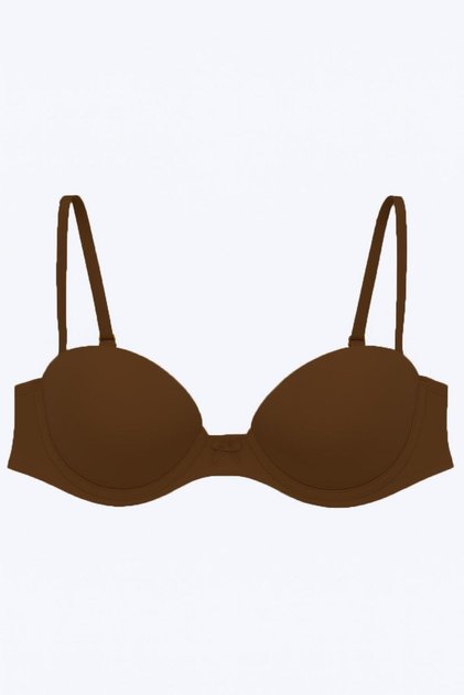 Women's Brown Supported Strapless Bra