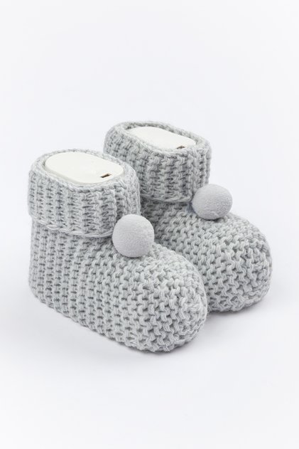 Baby Booties Knitwear 0/6 Months with Pompom