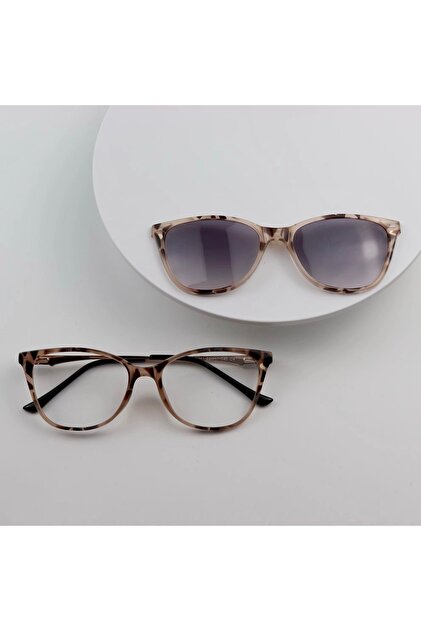 smile EYES Leopar kırçıllı renk Klipsli mavi ışık korumalı unisex