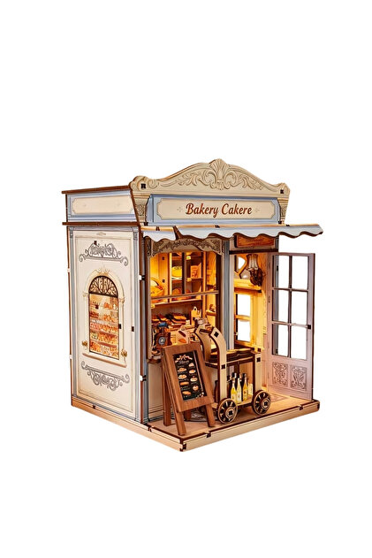 WoodenThings Bakery Book Nook – LED'li Dekoratif Minyatür Maket