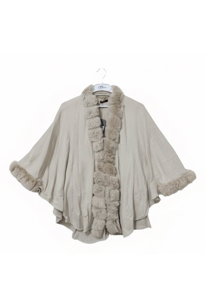 Luxury Fur-Lined Shawl Poncho