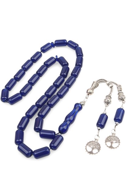 33 beads stainless steel tassel acrylic prayerbead rosary,Blue