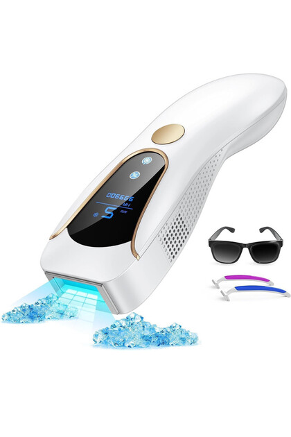 Epilator IPL Xenomo® SHINE PRO, 9 trepte, 999.999 impulsuri, senzor piele, alb