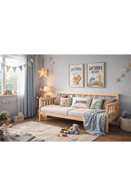 Ahşap Rustik Sedir Kanepe 60cmx140cm (İÇ ÖLÇÜ) Mindersiz DOĞAL NATÜREL MASİF AHŞAP