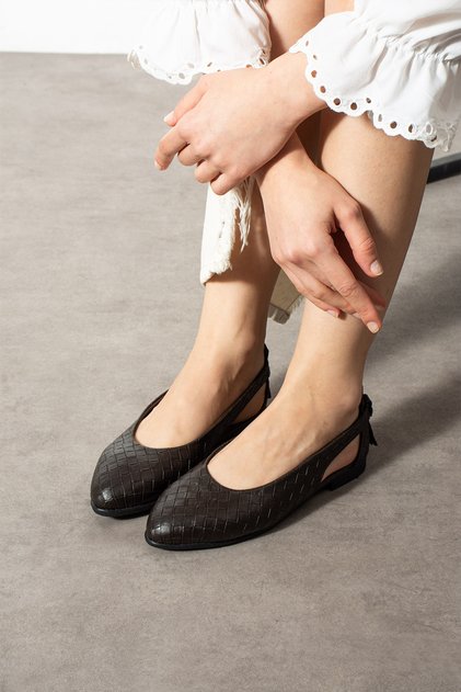 Women's Ballerina Flats with Knitted Pattern, Stylish Design, Casual Ballerina Flats
