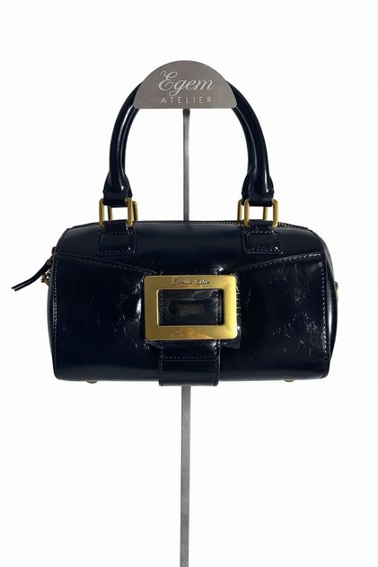 Vintage Gold Buckle Black Women's Bag